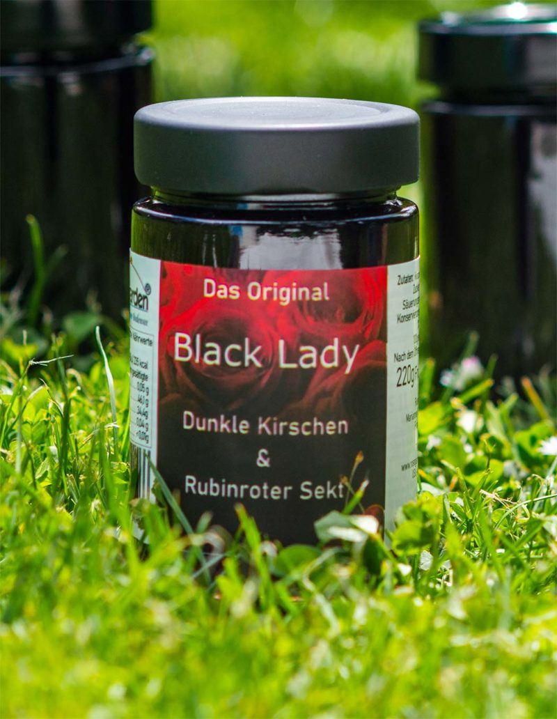 Black Lady Marmelade mit schwarzen Kirschen und Bodensee Secco online kaufen